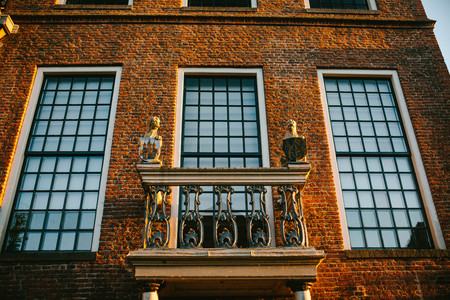 Historic balcony with Lions. Romantic balconyの写真素材