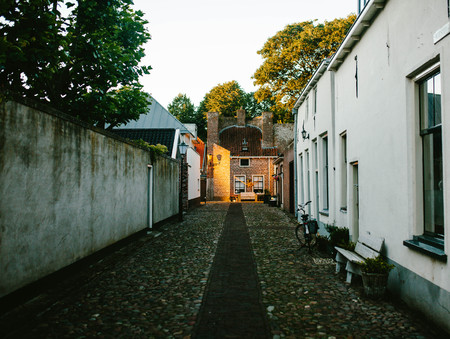 A narrow street in the city. Europeの写真素材