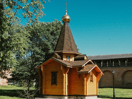 The old wooden churchの写真素材