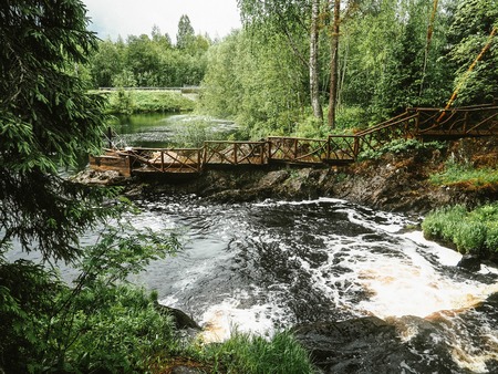 View of the wooden stairs to the water. Natureの写真素材