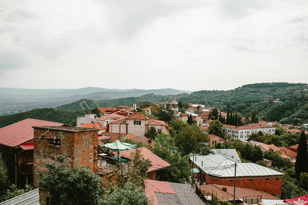 View of the town Sighnaghi, Georgiaの写真素材