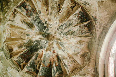 View of the old mural in the Orthodox Churchの写真素材