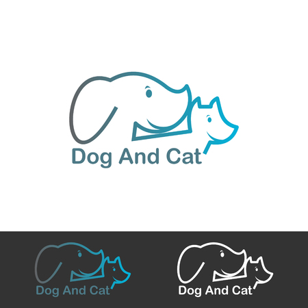 dog and cat logotypeのイラスト素材