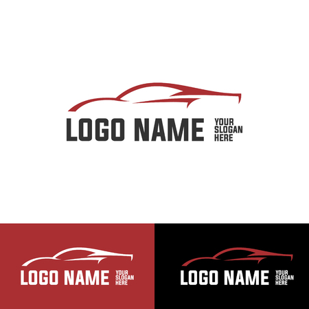 racing red car logotypeのイラスト素材