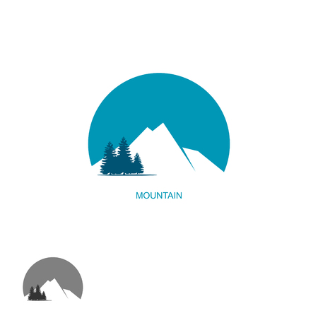 trees and mountain logotypeのイラスト素材