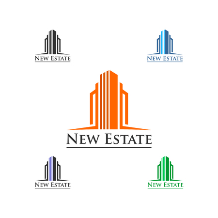 Hotel skyline real estate icon.のイラスト素材