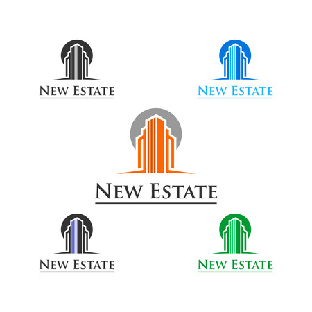 Hotel skyline real estate icon logo typeのイラスト素材