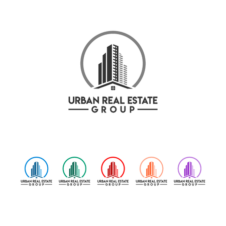 Urban real estate icon logotype set.のイラスト素材