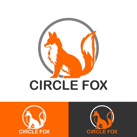 SMART FOX AND CIRCLE ICON LOGOTYPEのイラスト素材