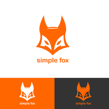 A simple fox icon logotype isolated on plain backgroundのイラスト素材