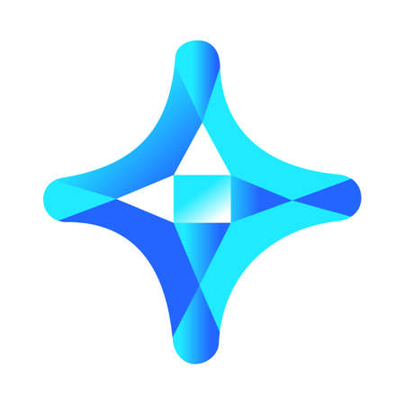Blue star shaped rhinestone. Vector isolated.のイラスト素材