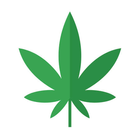 Cannabis leaf. Flat vector illustration isolated on white background.のイラスト素材