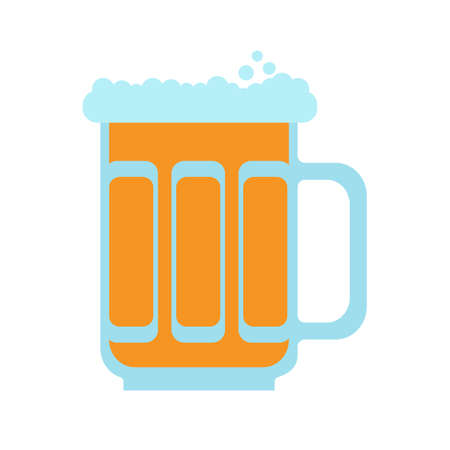 Mug of beer with a foam. Vector isolated on white background.のイラスト素材