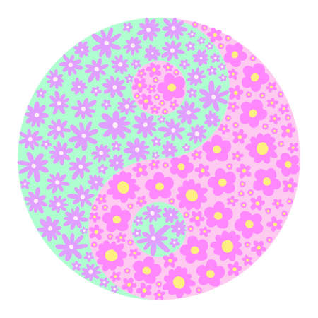 Flower pacific sign. Vector print for t shirt or sticker isolated on white.のイラスト素材