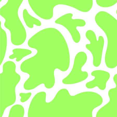 Green abstract leaves vector seamless pattern. Flat one color wavy greens on white background.のイラスト素材