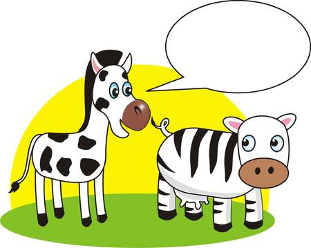 Different stripes of cow and zebraのイラスト素材
