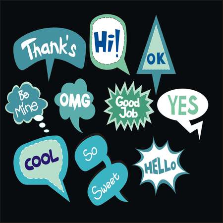 speech bubble with short text and messageのイラスト素材