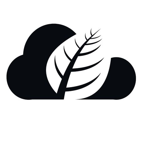 cloud green flat iconのイラスト素材