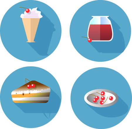Cherrycolorful flat design icons set  template elements for web and mobile applicationsのイラスト素材