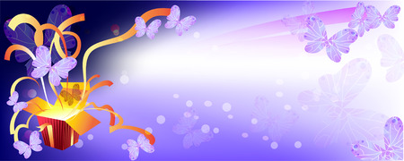 Vector illustration for banner box surprise Butterflyのイラスト素材