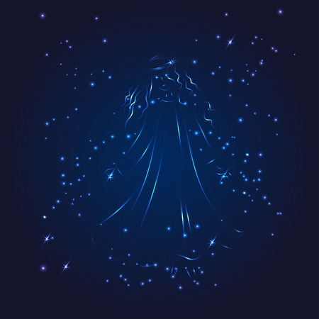 Virgo zodiac glitter star vector illustrationのイラスト素材