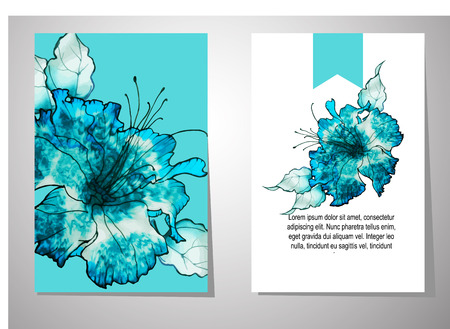 wedding invitation card suite with batik flower Templatesのイラスト素材