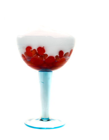 Dessert with a cream. Isolation on whiteの写真素材