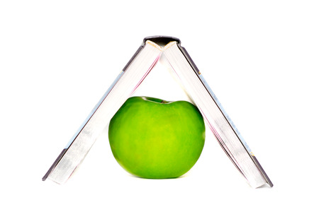 books and apple. isolated on white

の写真素材