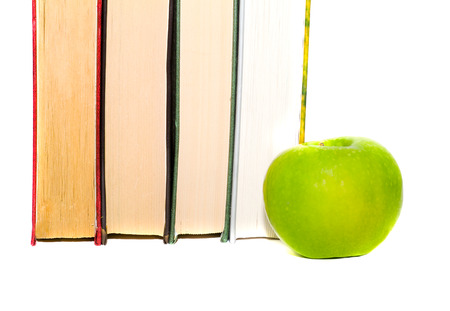 books and apple. isolated on white

の写真素材