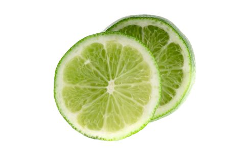 healthy green lime fruit, isolated on white
