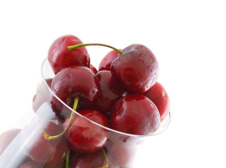 Sweet cherry. Isolation on the white