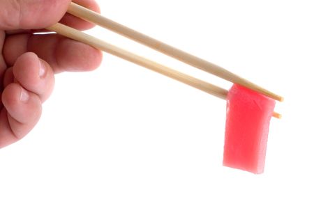 Sushi with chopsticks shot on white
の写真素材