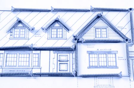 Screws and the project of the houseの写真素材