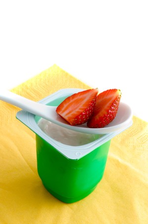 fresh yoghurt with fruit and berryの写真素材