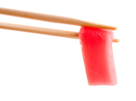 Sushi with chopsticks shot on white
の写真素材