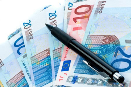 European currency banknotesの写真素材