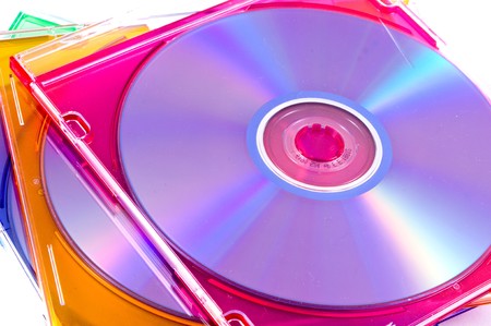 disk, DVD boxes isolatedの写真素材