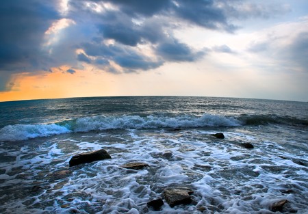 Blue sky over water

