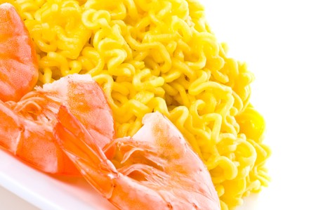 Fresh shrimps. Isolation on the whiteの写真素材