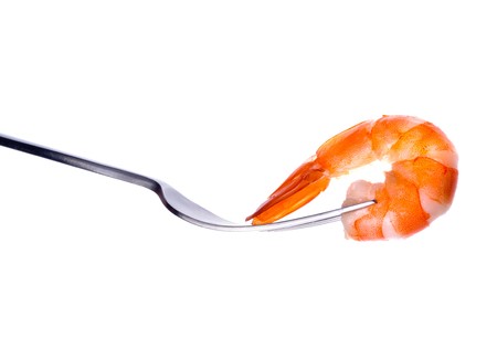 Fresh shrimps. Isolation on the whiteの写真素材
