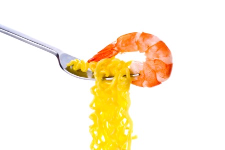 Fresh shrimps. Isolation on the whiteの写真素材