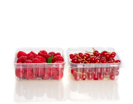 Fresh bright berries of a raspberry.