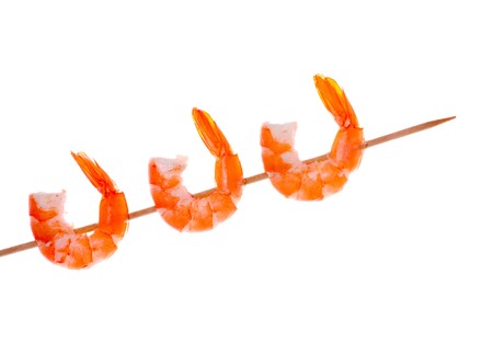 Fresh shrimps. Isolation on the whiteの写真素材