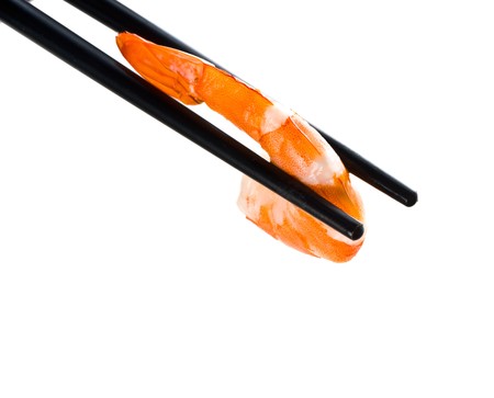 Fresh shrimps. Isolation on the whiteの写真素材