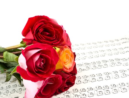 Red rose on note sheet

の写真素材