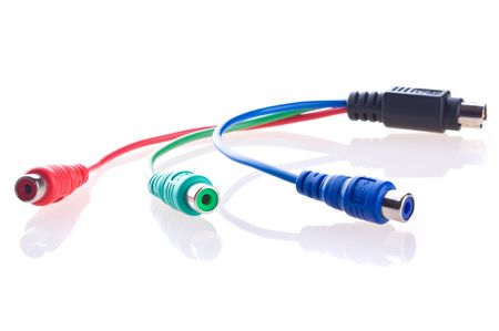 Wires for video and audio. Isolation on the white