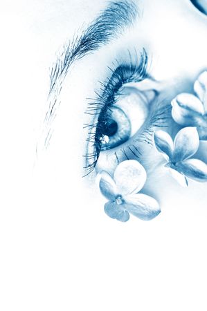 macro beautiful female eyeの写真素材