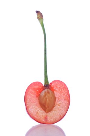 fresh sweet cherry on isolatedの写真素材