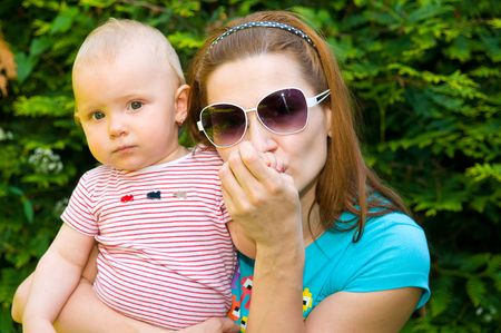 Amazing baby and motherの写真素材