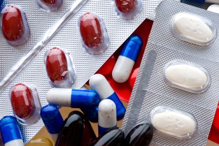 macro of medical pills